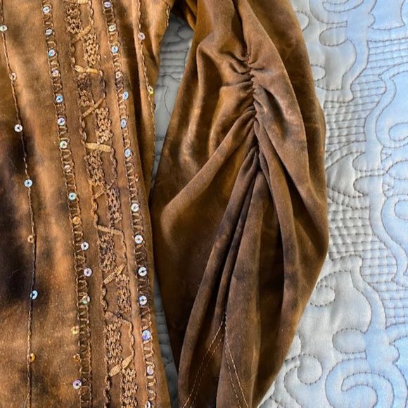 Sami & Jo sparkly sequined gem 3/4 sleeve shirt - Picture 4 of 14